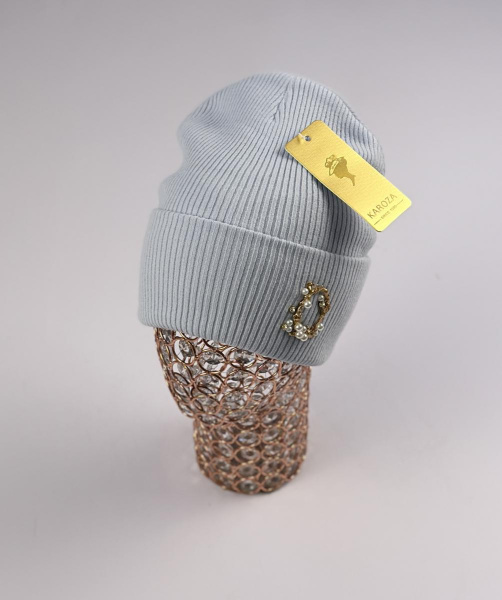 Шапка Кароза Киев жем.брошка (голубой)